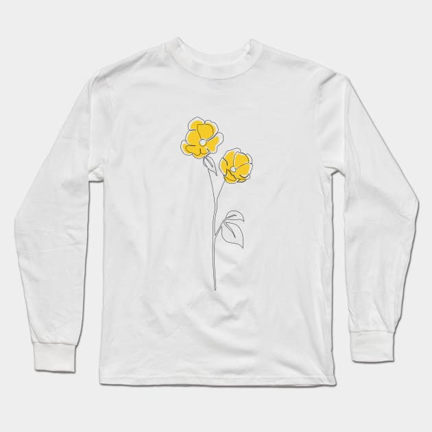 Mustard Bloom Long Sleeve T-Shirt by Explicit Design